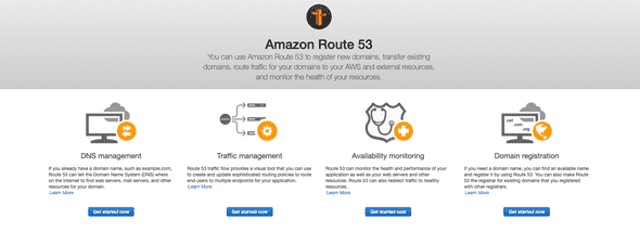 screenshot route53 homepage